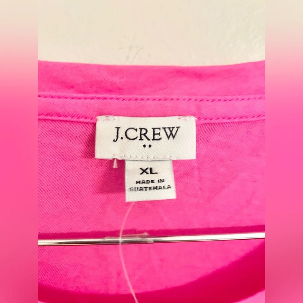 NWT- J. Crew Pink Sleeveless Tiered Mini Dress In Cotton Poplin Size XL - Picture 5 of 9